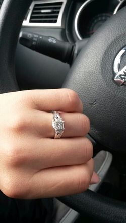 1/2 ct. 10K white gold quad ring