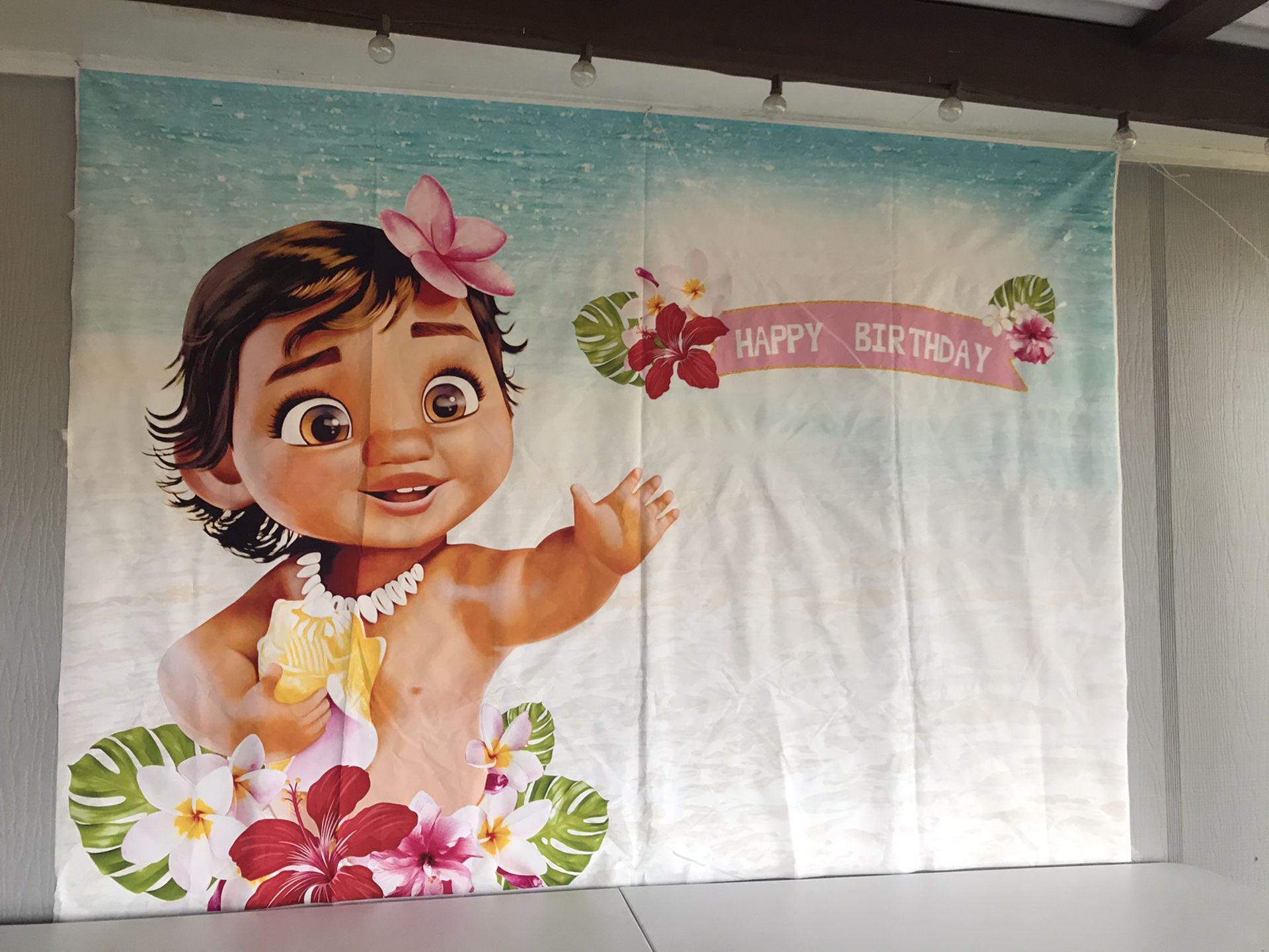 Baby Moana Happy Birthday Banner
