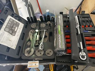 Brake caliper tool + random tools.