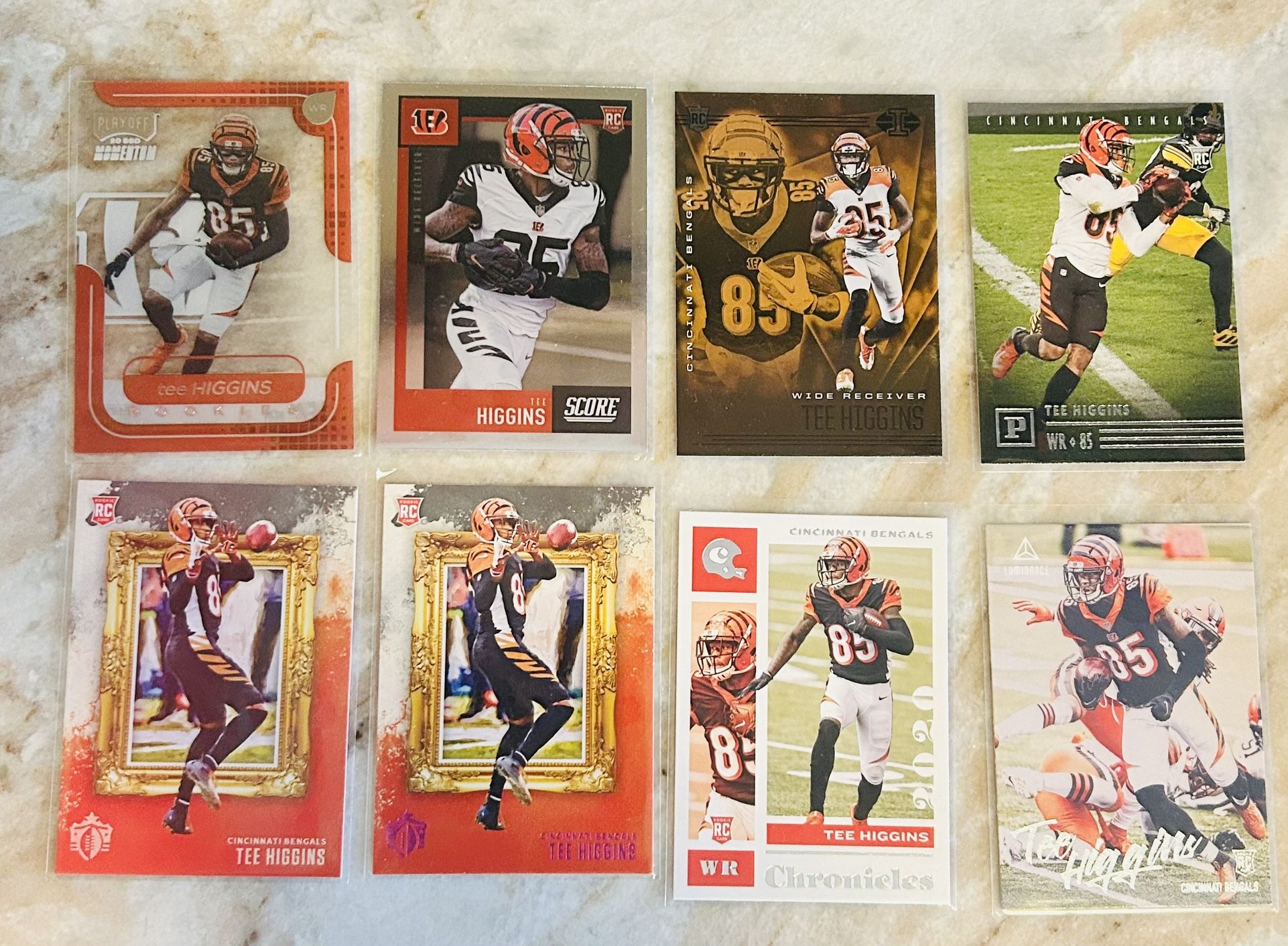 NFL Panini Cincinnati Bengals Tee Higgins Rookie Insert Card Lot