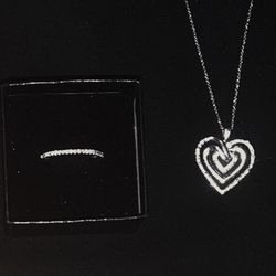 Sterling silver + diamond set