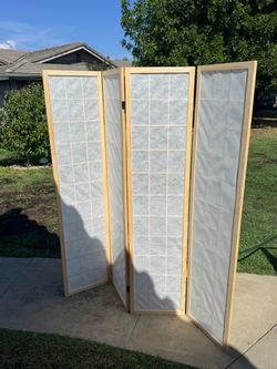 4 Panels Room Divider Privacy Screen Shoji Divider 6ft High Japanese Style Privacy Room Divider (Natural, 4 Panels)
