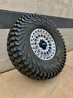 On sale. New: Metal FX 15” Beadlock Machine or Bronze wheels & 35x10-15 Obor Rocscraper tires for 4 LUG SXS UTV (We Finance)