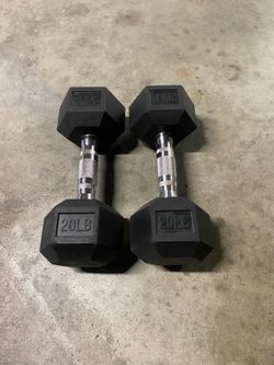 Pair of 20 Ibs HEX Dumbbells / Weights - 40 Ibs total