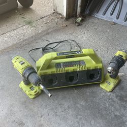 Ryobi Drills And Battery Pack 