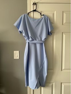 Kensie Baby Blue Midi Dress Size 4 ✨ Elegant Wedding Guest / Graduation Dress