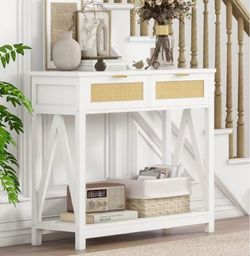 New 39.3”x11.8”x31.5 White  Wooden Entryway Console Table Kitchen Console Cabinet