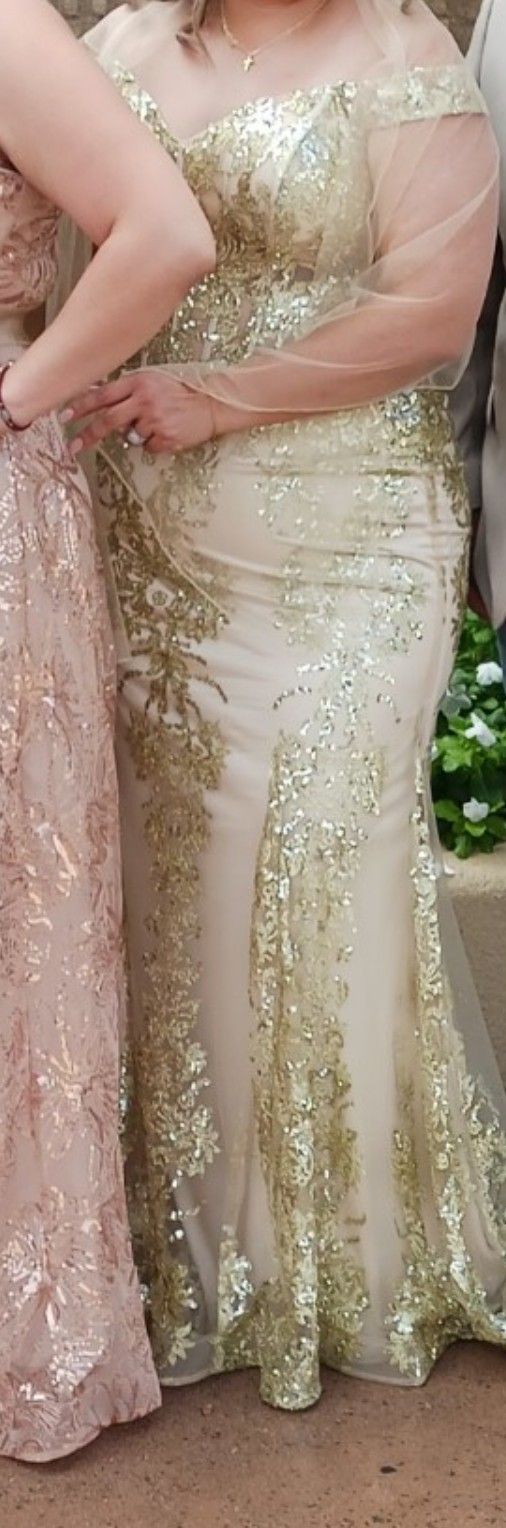 **Beautiful Champagne Formal Dress**