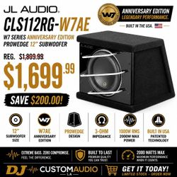JL Audio W7 Series Anniversary Edition 12" W7AE Subwoofer 3-Ohm 2000 Watts CLS112RG-W7AE 🚨 Payment Options Available 🚨 No Credit Needed 🚨 