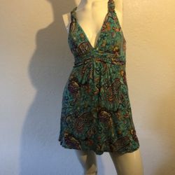 Beautiful V-Neck Sleeveless Summer Mini Dress Or Tunic