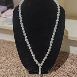 27inch Silver Moissanite VVS1 Necklace / Chain With Fire Pendant