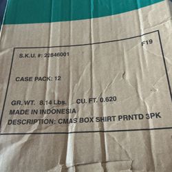 Christmas Printed Boxed Shirts 3-Pack Case of 12