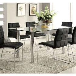 Black Modern Dining Table Set