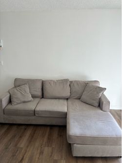 Gray Sofa with Chaise Lounge