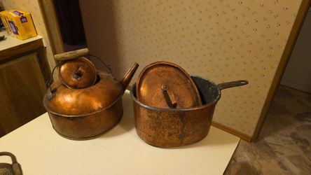 Copper kettle and pot