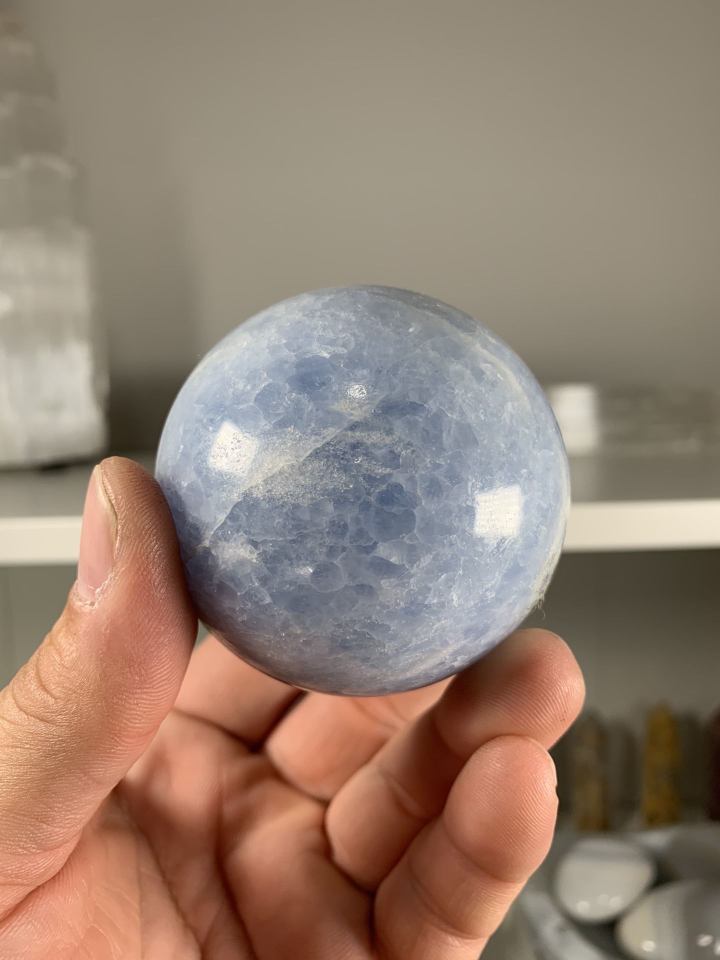 Blue Calcite Sphere Healing Crystal