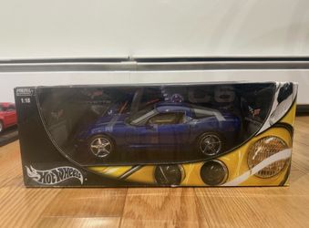 Hot Wheels Chevrolet Corvette C6 Blue 1/18 Scale Diecast Model Car New In Box