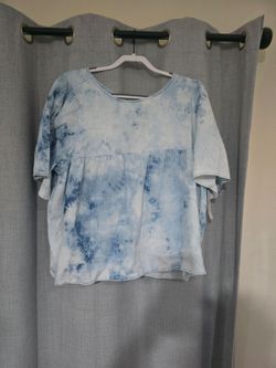 Tie-Dye Babydoll Short Sleeve Top