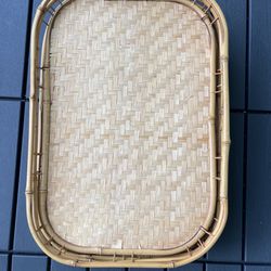 Vintage Bamboo Tray Set Of 6