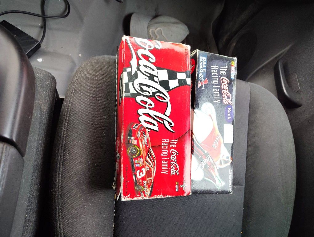 Limited Edition Dale earnhardt sr 1998 Coca Cola Diecast Car, And Dale JR. Coca Cola Gas Pump Bank