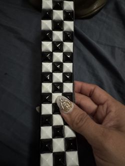 M/L Black And White Studded Belt