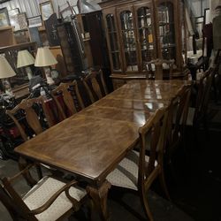 Dining Table And Hutch Set 