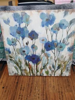 Blue Flower Canvas$15.  35x35