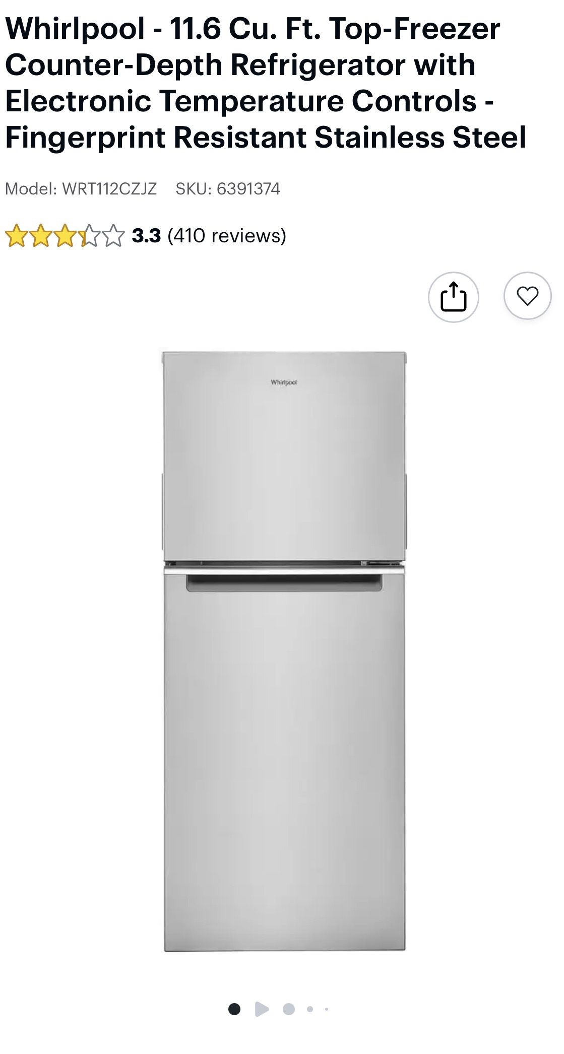 Whirlpool Refrigerator With Freezer