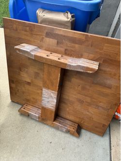 Solid butcher block table