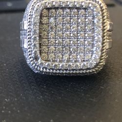 Silver middle finger ring with CZ