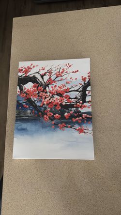 3 panel cherry blossom canvas wall art