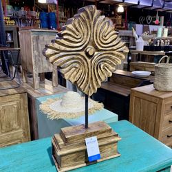 Carved Wood Decor on Stand