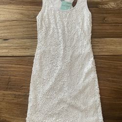New La Cite Sequin White Dress XS