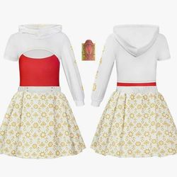 New Girls Zombies Nova Costume Kids Halloween Cosplay Top Pant Dress Hooded Coat 3PCS Outfit Include Accessories: 11-12 / 150 size
