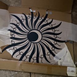 kuestboy Metal Sun Wall Art,Sun Metal Wall Decor, Boho Celestial Decor,Decoration for Living Room,Hanging Wall Art for Patio Farmhouse Garden (35"x35"