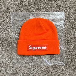 Supreme New Era Box Logo Beanie (FW24) Dark Orange *BRAND NEW*