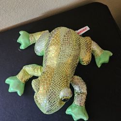 Shiny Find! Aurora World Gold & Green Terr Frog Plush