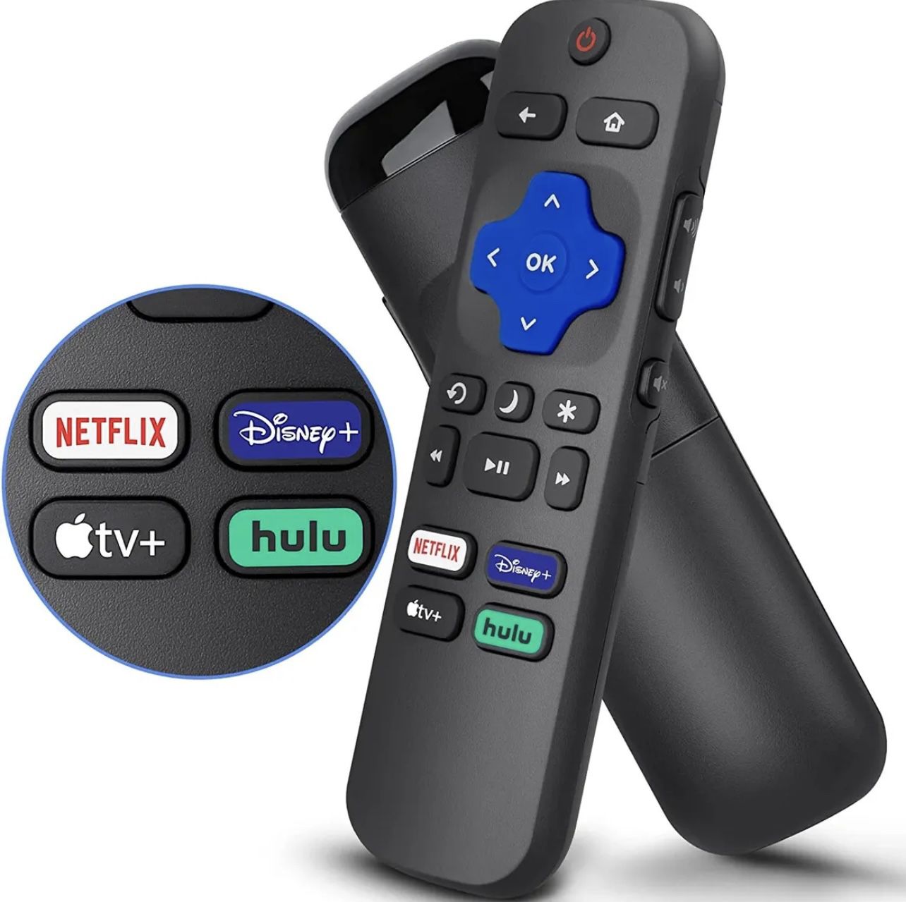 Replacement ROKU remote control w/ FREE 🧪glow in the dark case for TCL |Hisense |ONN TV’s & More