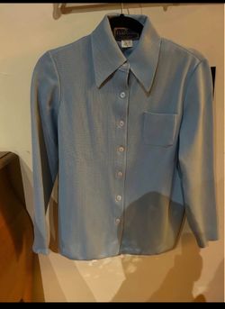 Crown Gold Vintage Blouse Light Blue