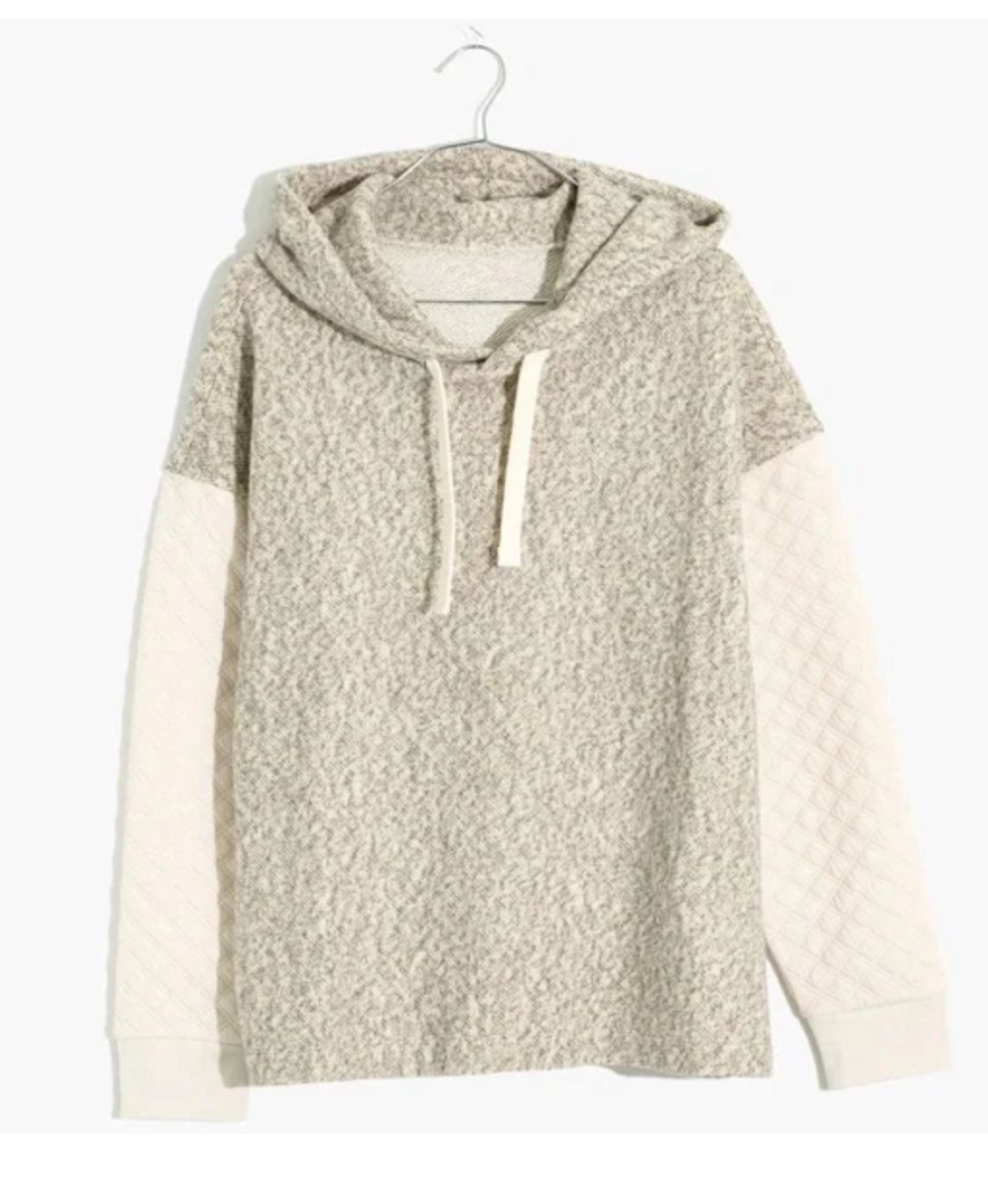 madewell quilted-sleeve hoodie sweatshirt small oversized