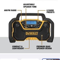 Dewalt 20V MAX COMPACT CORDLESS BLUETOOTH JOBSITE RADIO