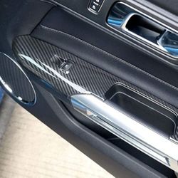 2015-2018, Door Handle Window Lift Button Decoration Frame Trim Carbon Fiber Style