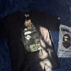 Black and camo bape shirt