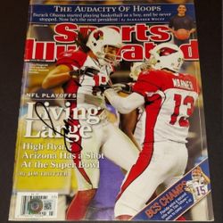 🔥 Larry Fitzgerald autographed Sports Illustrated Beckett COA🔥
