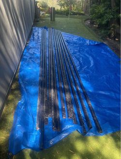 14 feet long 1 1/2" diameter black galvanized pipes