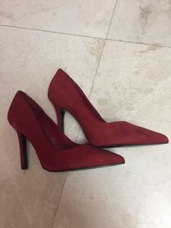 BCBG red suede shoes