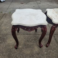 3 Marbletop End Tables 