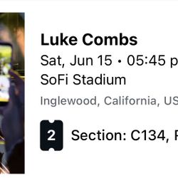 Luke Combs tickets 6/15 at SoFi stadium