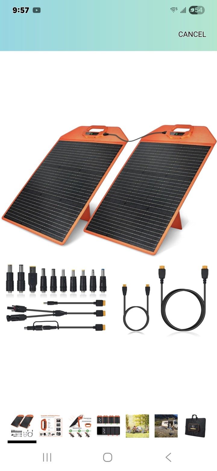 EL 120 Watts Detachable Solar Panels for Power Station w Light Intensity Sensor&Adjustable Kickstand.
multiple assorted accesories