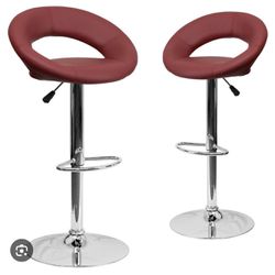 NEW - Burgundy bar stool - set of 2